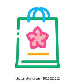 vector de icono de bolsa de flores. cartel de la bolsa de la florería. ilustración de símbolo de color