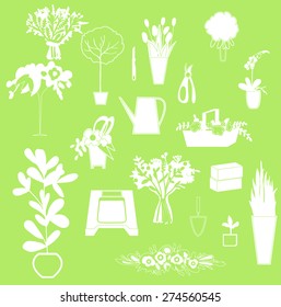 Flower shop elements - Illustration