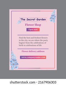 Flower Shop Flyer Design For Commercial Use.