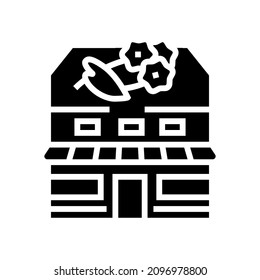 flower shop glyph icon vector. flower shop sign. isolated contour symbol black illustration