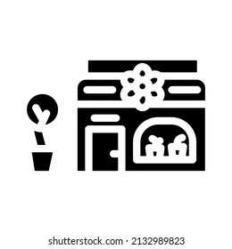 flower shop glyph icon vector. flower shop sign. isolated contour symbol black illustration