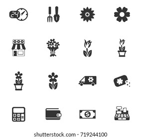 flower shop icon set