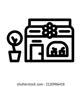 flower shop line icon vector. flower shop sign. isolated contour symbol black illustration
