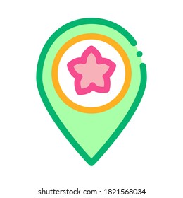 flower shop location gps mark icon vector. flower shop location gps mark sign. color symbol illustration
