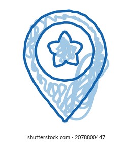 flower shop location gps mark sketch icon vector. Hand drawn blue doodle line art flower shop location gps mark sign. isolated symbol illustration