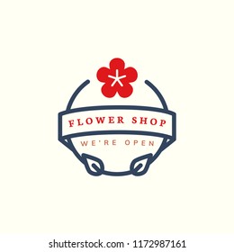 Flower shop logo design vector