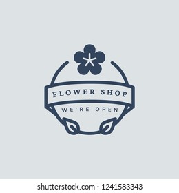 Flower shop logo design vector