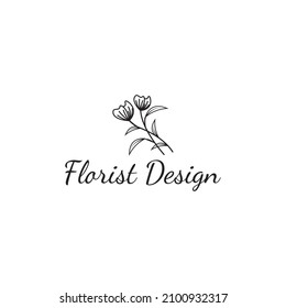 flower shop logo design.with a minimalist style, can be used as a business shop.card.