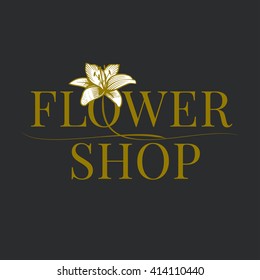 Flower Shop Logo, Emblem, Sign Vector. Template Design Element For Business Related To Flowers - Delivery, Gardening, Florist