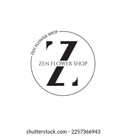 flower shop logo,  Flower shop logo with romantic flower illustration. Logo flower shop, letter z logo, T-shirt design.