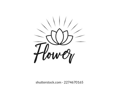logo y cartel de la florería. Ilustración del vector