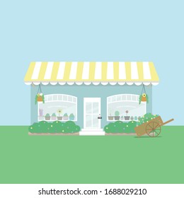 floristería, minimalista, vectorial, plana