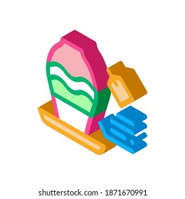 flower shop selling vase icon vector. isometric flower shop selling vase sign. color isolated symbol illustration