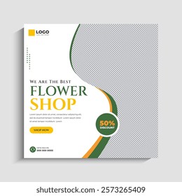 Flower Shop social media post or web banner template