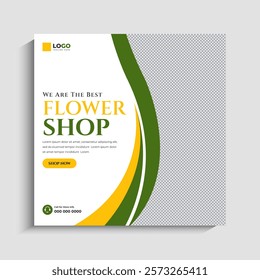 Flower Shop social media post or web banner template