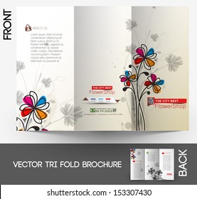 Flower shop Tri-Fold Mock up & Brochure Design 