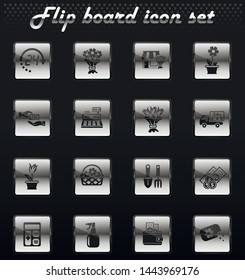 flower shop vector flip mechanical icons for user interface design