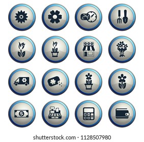 flower shop vector icons for web and user interface design