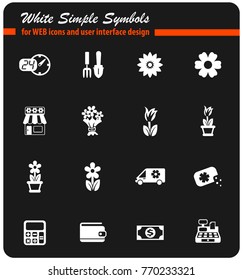 flower shop vector icons for web and user interface design