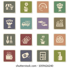 flower shop web icons for user interface design