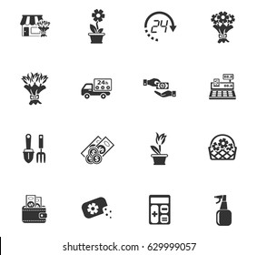 flower shop web icons for user interface design