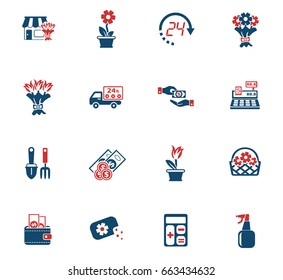 Flower shop web icons for user interface design