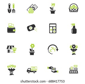 flower shop web icons for user interface design