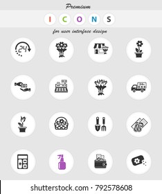 flower shop web icons for user interface design