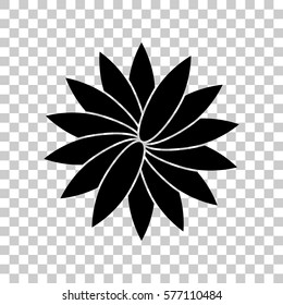 Flower sign. Black icon on transparent background.