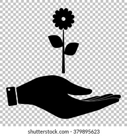 Flower sign. Flat style icon vector illustration.