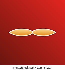 Signo de flor. Icono de gradiente dorado con contornos sobre fondo recto. Ilustración.