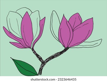 Flower sign illustration image. 
Hand drawn image artwork of flower. 
Simple cute original logo.
Hand drawn vector illustration for posters, cards, t-shirts.