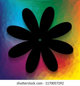 Flower sign illustration. Vector. Flat style black icon on white.