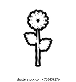 Flower sign illustration. Vector. Flat style black icon on white.