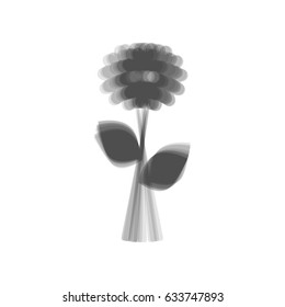 Flower sign illustration. Vector. Gray icon shaked at white background.