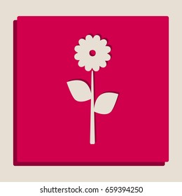 Flower sign illustration. Vector. Grayscale version of Popart-style icon.