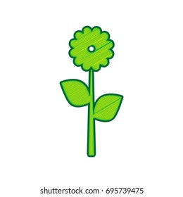 Flower sign illustration. Vector. Lemon scribble icon on white background. Isolated