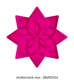 A flower sign, logo, overlap leaf on the white background