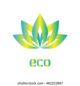flower sign, logo, overlap leaf, eco icon background , vector illustration, Eps 10