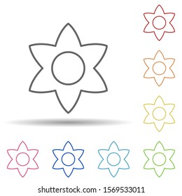 Flower sign in multi color style icon. Simple thin line, outline vector of image icons for ui and ux, website or mobile application