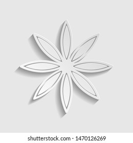 Flower sign. Paper style icon. Illustration.