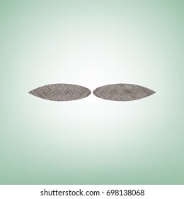 Flower sign. Vector. Brown flax icon on green background with light spot at the center.