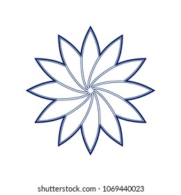 Flower sign. Vector. Flat style black icon on white.