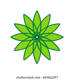 Flower sign. Vector. Lemon scribble icon on white background. Isolated
