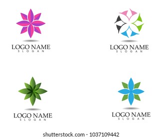 Flower Sign for Wellness, Spa and Yoga. Vector Illustration
