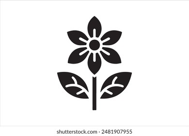 Flower silhouete black colour vector illustration  