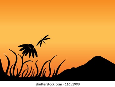Flower silhouette.