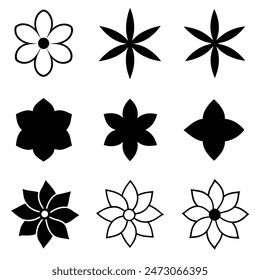 Flower Silhouette design editable vector art