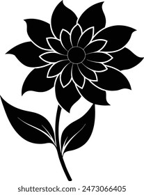 Blume Silhouette Design editierbare Vektorgrafik