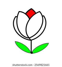flower silhouette icon design template	